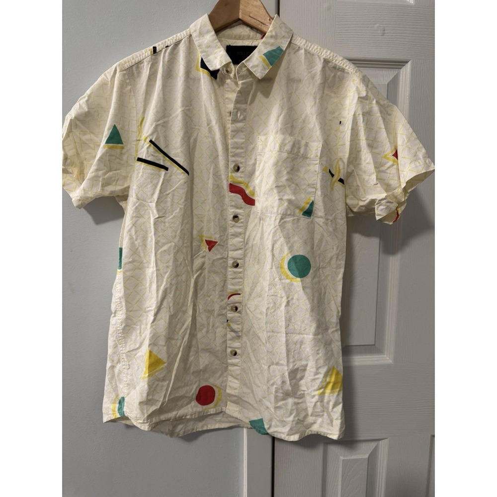 Rolla's Bon Fast Times Button-Down Shirt Sz S Confetti Geometric Shapes Resort